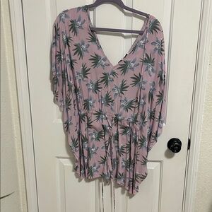 cupcakes & cashmere Pink Floral V-Neck Blouse